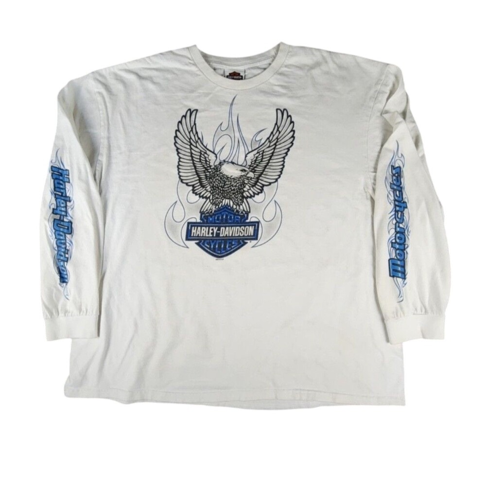 Harley-Davidson Shirt Mens 3XL White Eagle Las Vegas Graphic Long Sleeve Tee